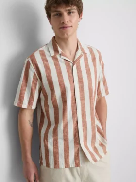 Camisa de cuello rever a rayas