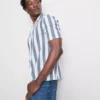 Camisa de cuello rever a rayas