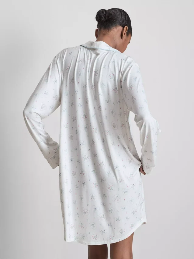 Camisa de dormir holgada estilo boyfriend con estampado