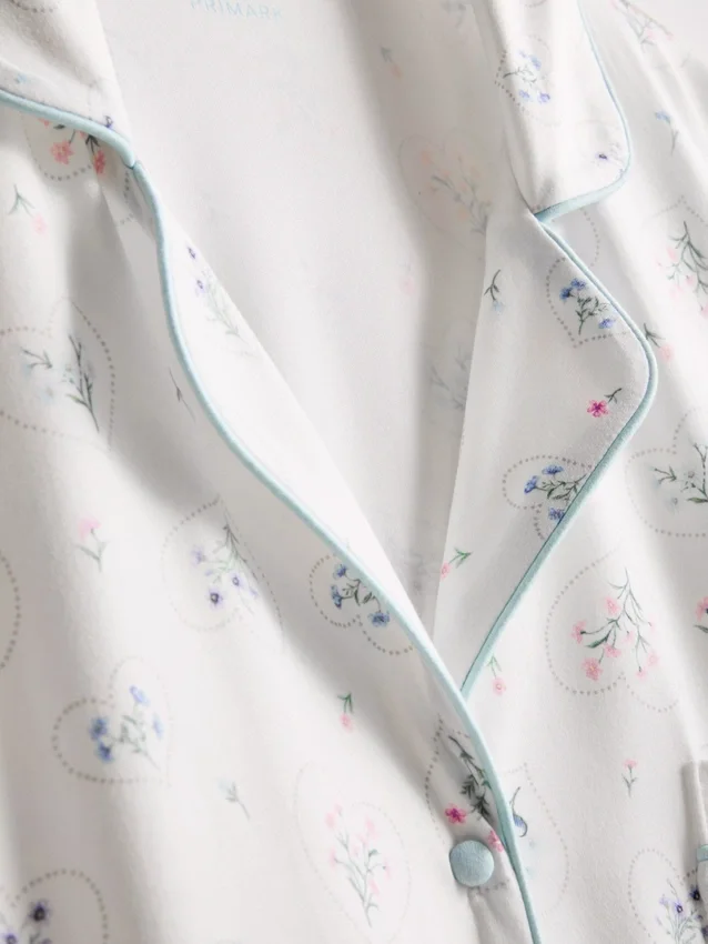 Camisa de dormir holgada estilo boyfriend con estampado