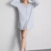 Camisa de dormir oversize a rayas estilo boyfriend