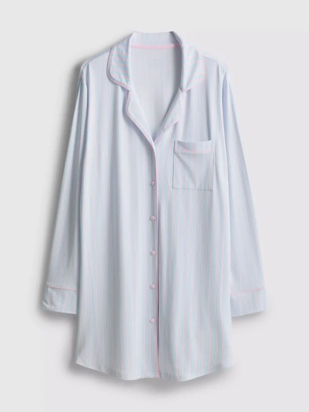 Camisa de dormir oversize a rayas estilo boyfriend