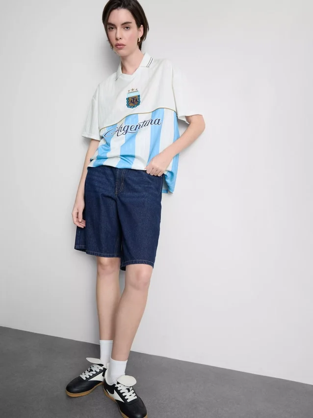 Camisa de fútbol argentina con cuello