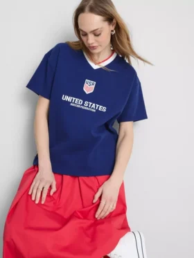 Camisa de fútbol de algodón de la Federación de Fútbol de EE. UU.