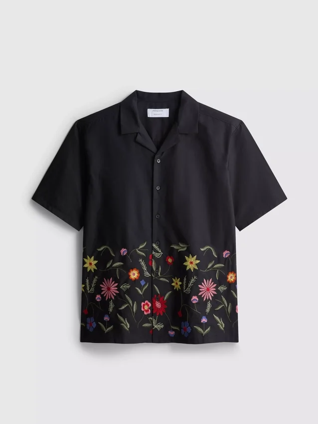 Camisa de manga corta bordada
