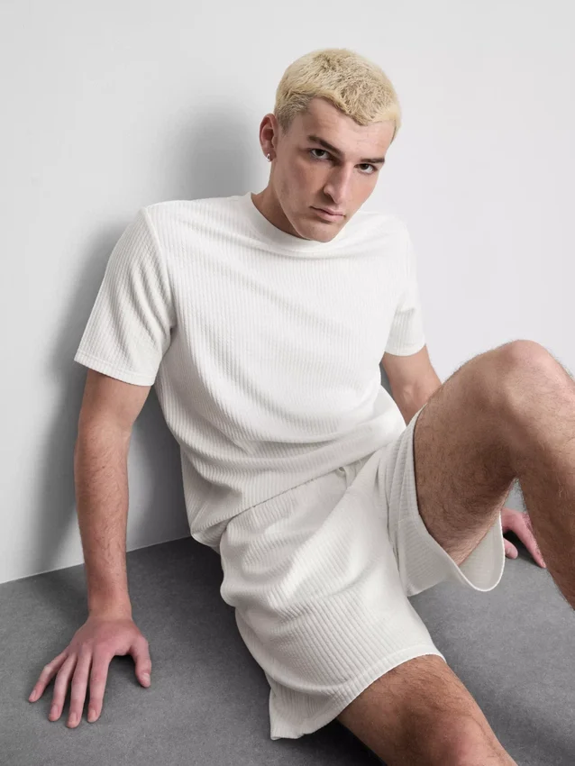 Camisa de manga corta con textura