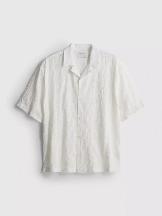 Camisa de manga corta de algodón bordada de The Edit