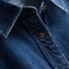 Camisa de mezclilla de algodón de corte holgado con botones