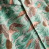 Camisa de pantalón corto con botones y estampado de pájaros