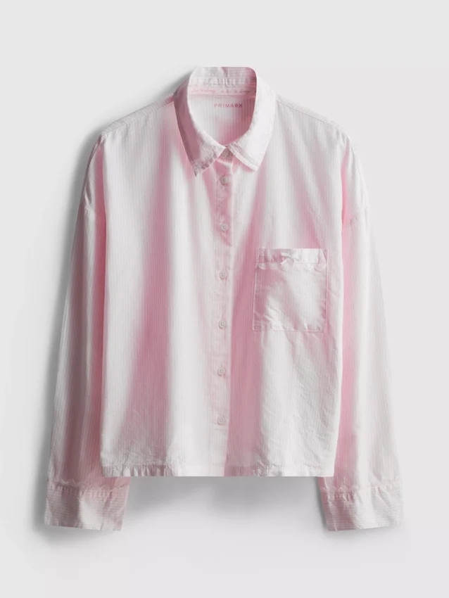 Camisa de pijama de algodón tejido tipo Oxford