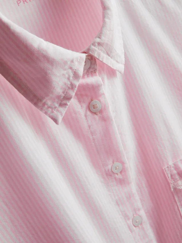 Camisa de pijama de algodón tejido tipo Oxford