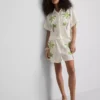 Camisa de playa de algodón bordada con cuentas de Paula Echevarría