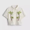 Camisa de playa de algodón bordada con cuentas de Paula Echevarría