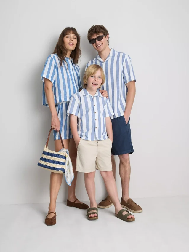 Camisa de playa holgada a rayas