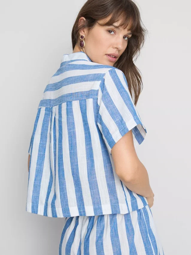 Camisa de playa holgada a rayas