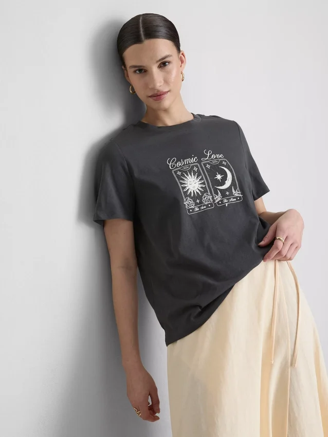 Camisa gráfica de algodón de manga corta