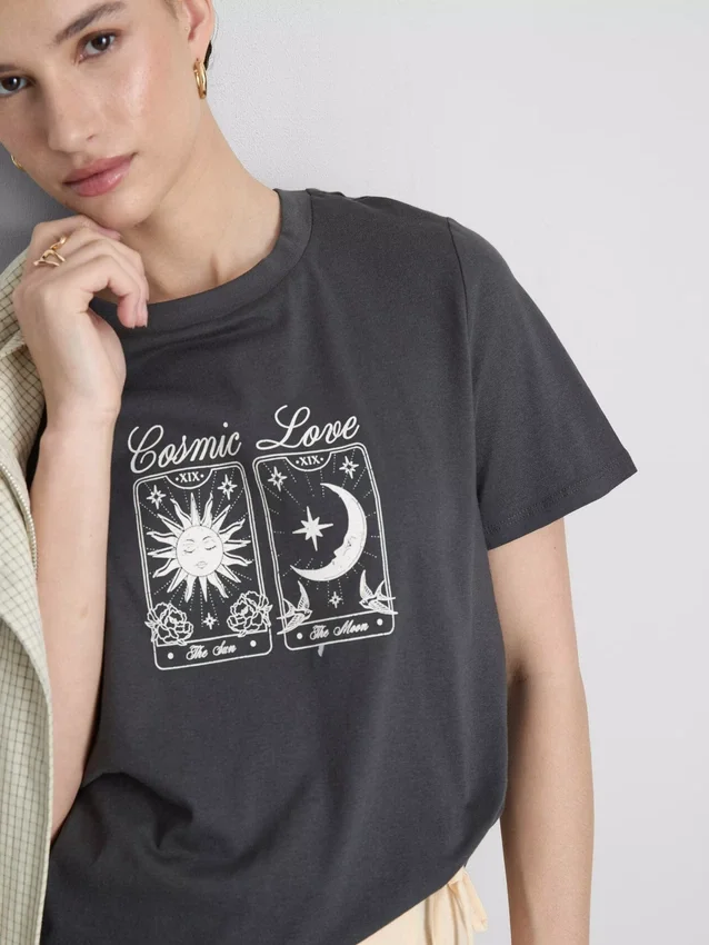 Camisa gráfica de algodón de manga corta
