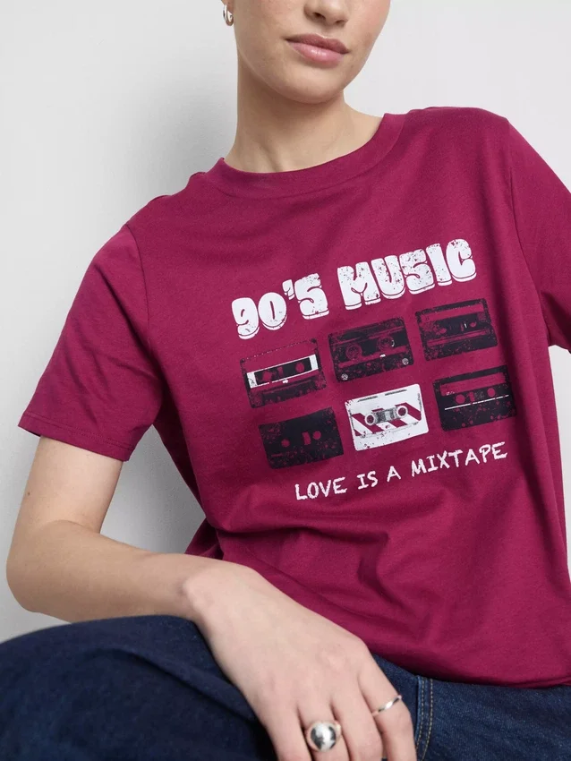 Camisa gráfica de algodón de manga corta