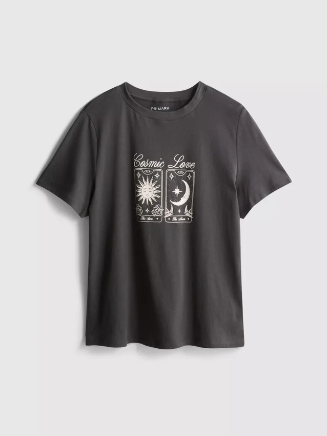 Camisa gráfica de algodón de manga corta