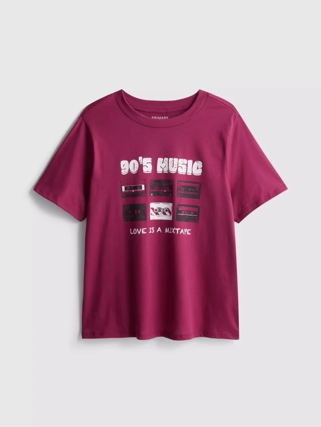 Camisa gráfica de algodón de manga corta