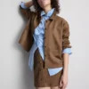 Camisa holgada de imitación de gamuza