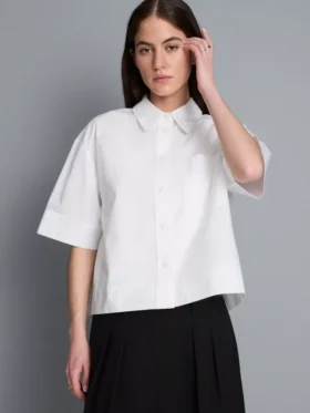 Camisa holgada de manga corta de algodón de primera calidad