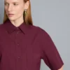 Camisa holgada de manga corta de algodón de primera calidad