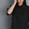 Camisa holgada de manga corta de algodón de primera calidad
