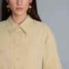 Camisa holgada de manga corta de algodón de primera calidad