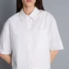 Camisa holgada de manga corta de algodón de primera calidad