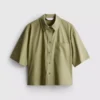Camisa holgada de manga corta de algodón de primera calidad