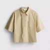 Camisa holgada de manga corta de algodón de primera calidad