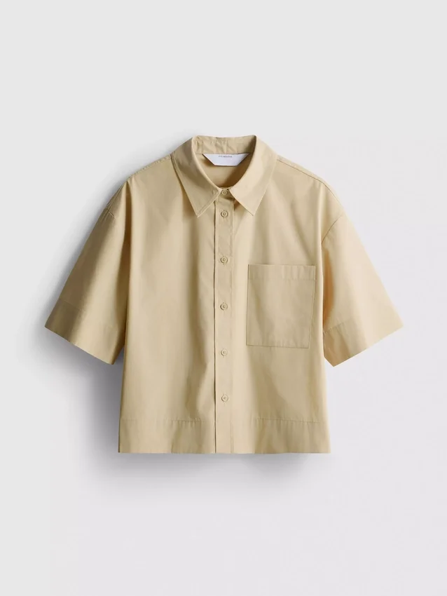 Camisa holgada de manga corta de algodón de primera calidad