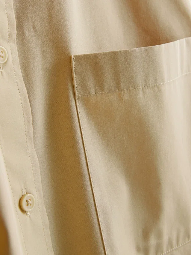 Camisa holgada de manga corta de algodón de primera calidad