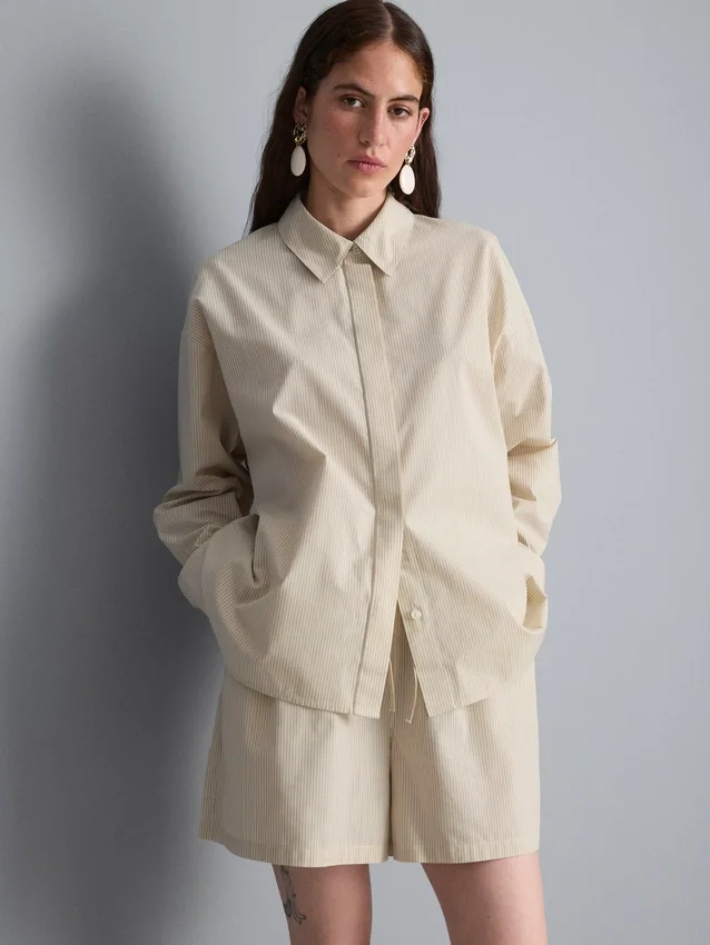 Camisas a rayas de popelín de algodón