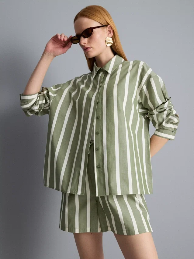 Camisas a rayas de popelín de algodón
