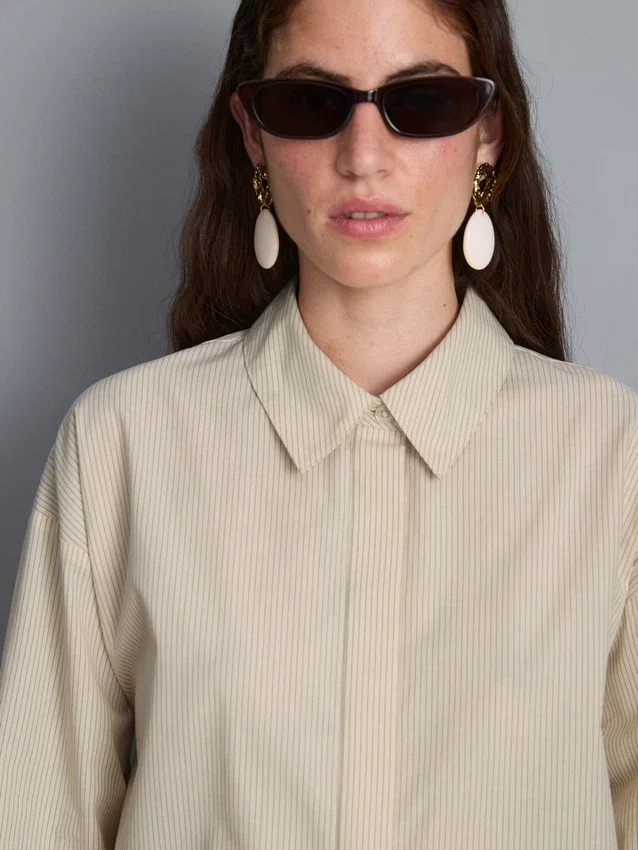Camisas a rayas de popelín de algodón