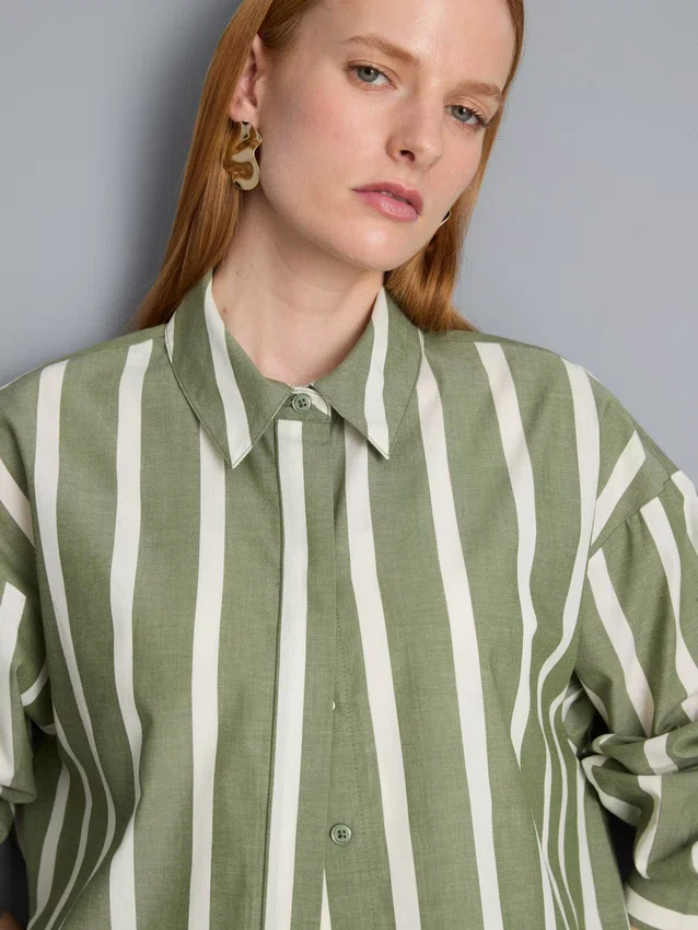 Camisas a rayas de popelín de algodón
