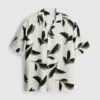 Camisas botánicas de manga corta con botones