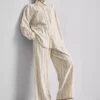 Camisas clásicas de mezcla de algodón con botones