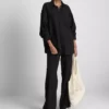 Camisas clásicas de mezcla de algodón con botones