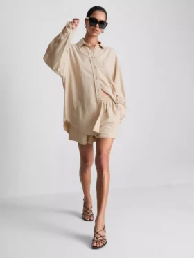 Camisas clásicas de mezcla de algodón con botones