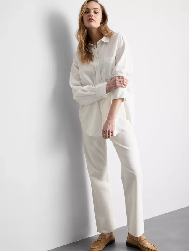 Camisas clásicas de mezcla de algodón con botones