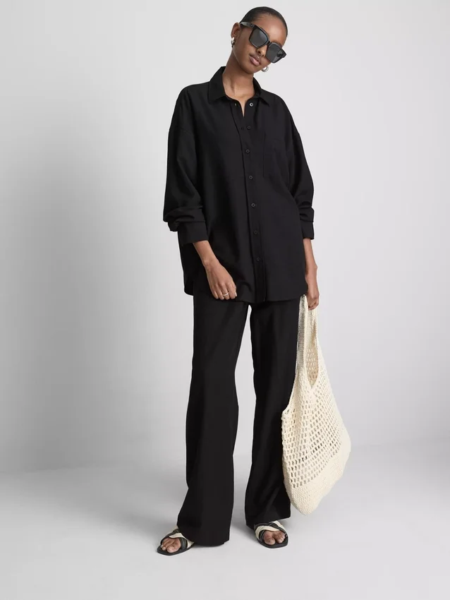 Camisas clásicas de mezcla de algodón con botones