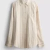 Camisas clásicas de mezcla de algodón con botones