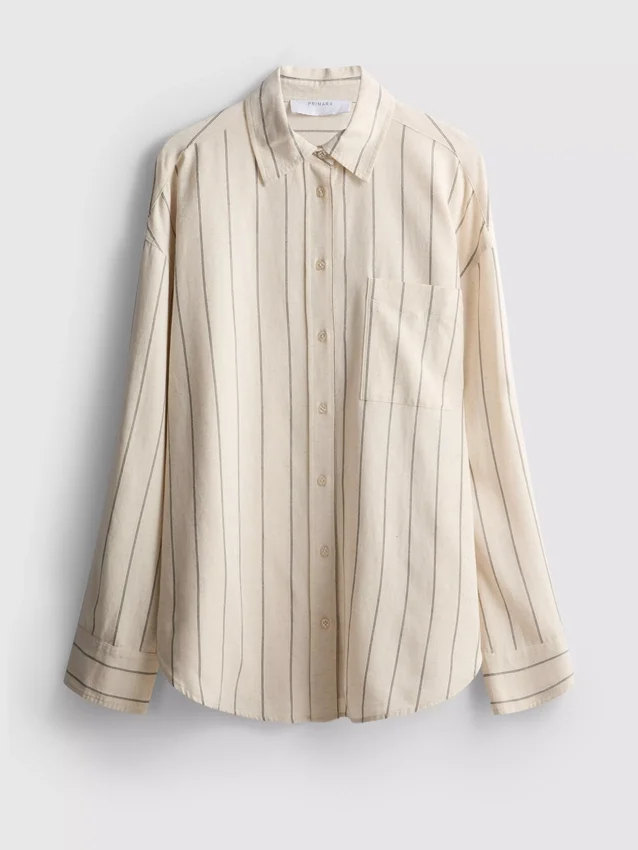 Camisas clásicas de mezcla de algodón con botones