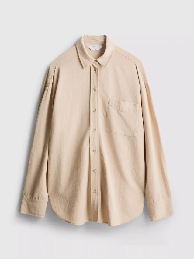 Camisas clásicas de mezcla de algodón con botones