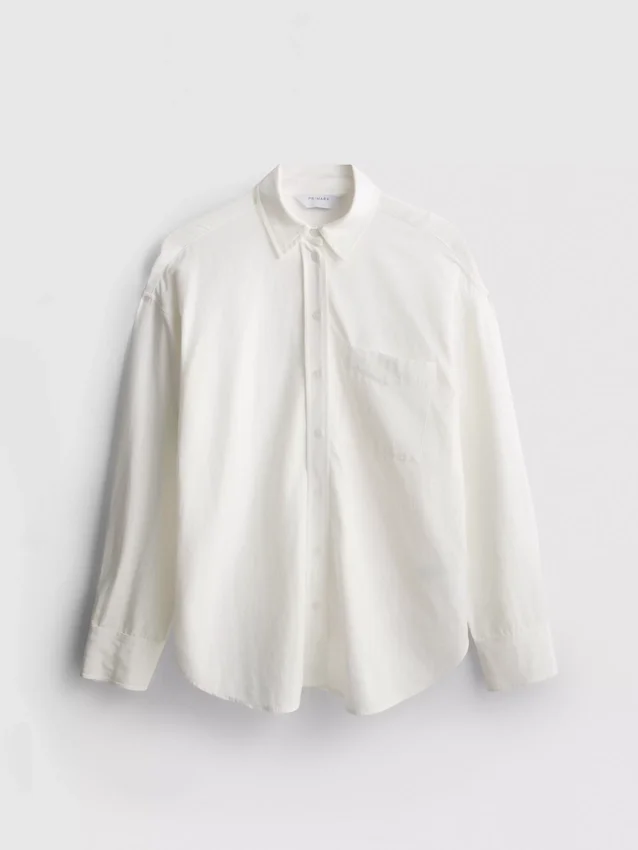 Camisas clásicas de mezcla de algodón con botones