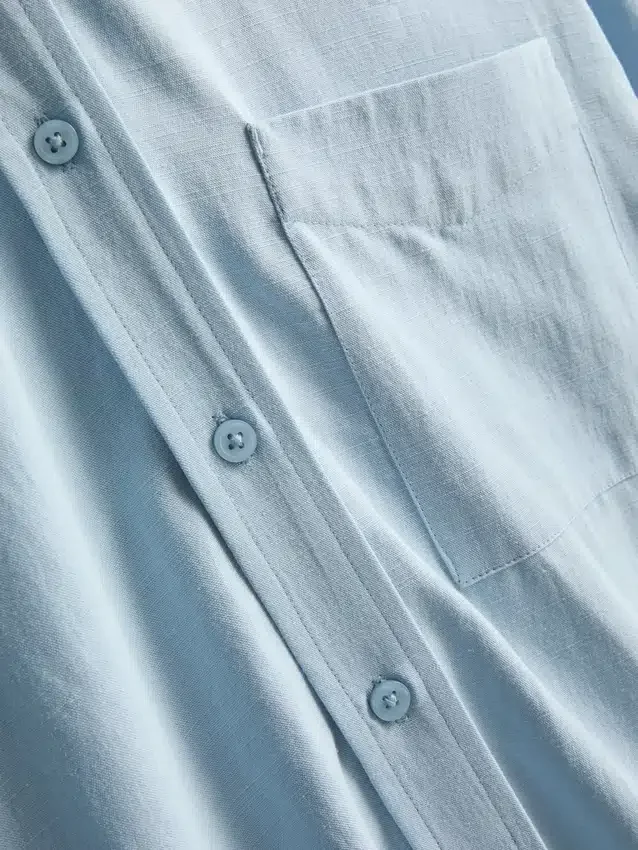Camisas clásicas de mezcla de algodón con botones