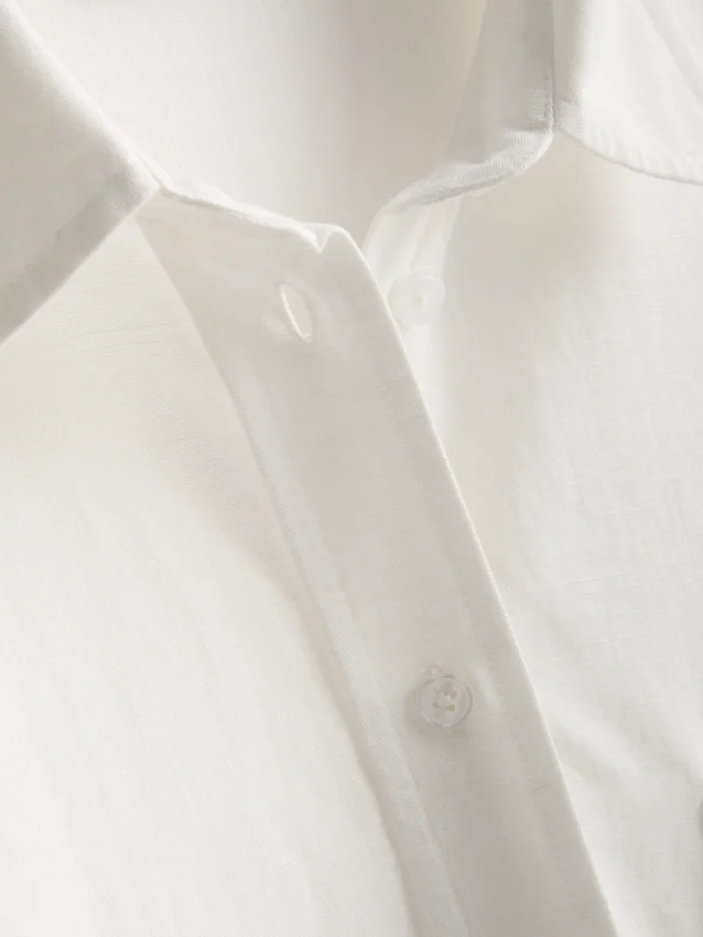 Camisas clásicas de mezcla de algodón con botones